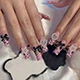Butterfly Korte akryl falske negle